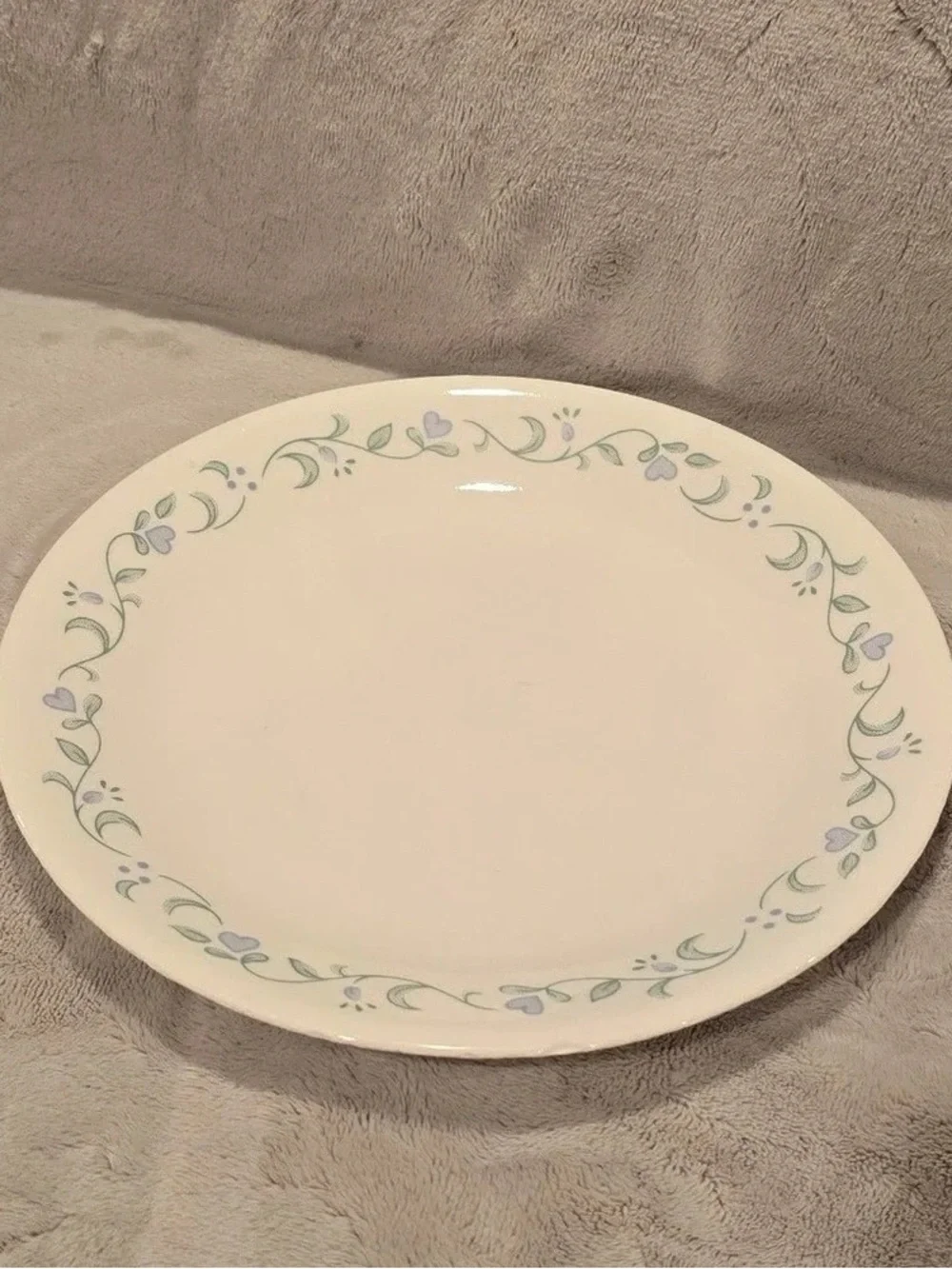 Ceramic Dinner Plate with Lavender Floral Border - White